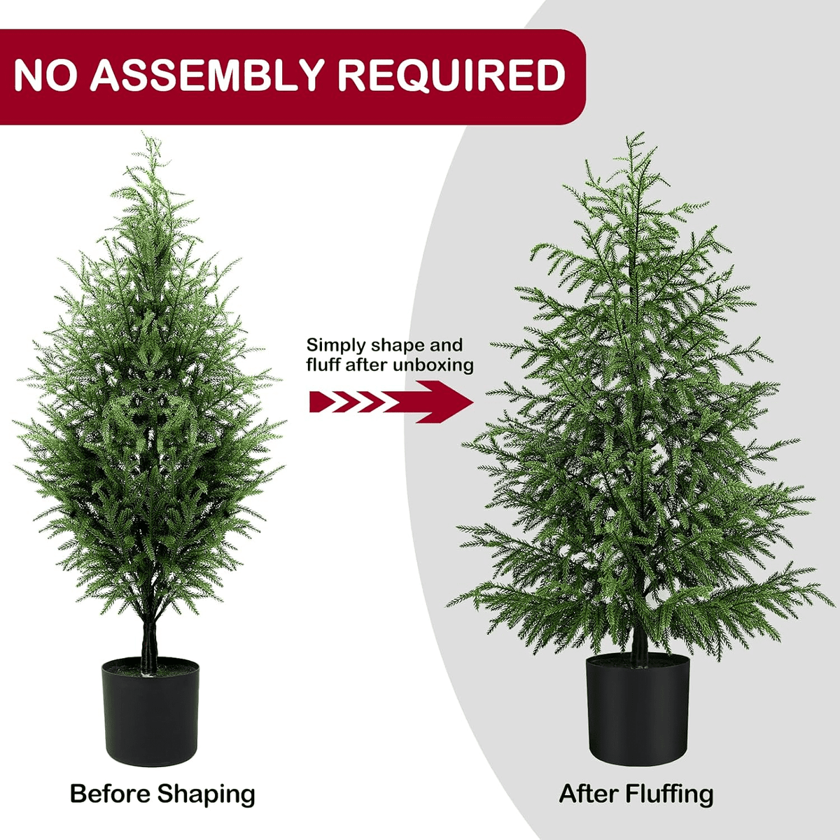 2FT Pre-Lit Artificial Christmas Tree, Lifelike Cypress Potted Xmas Tree with 100 Twinkle LED Lights for Family Fun Indoor Holiday Decor for Indoor
