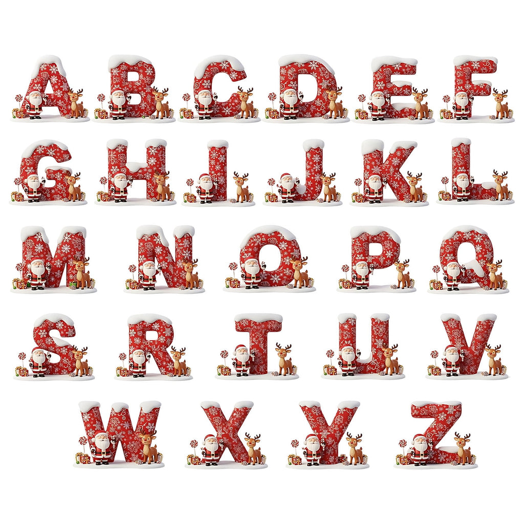 Nativity Scene Letters Ornament, A to Z Alphabet Ornaments for Xmas Tree, Jesus Letters Initial 2D Acrylic Flat Hanging Decoration, The Birth of Jesus Design, Rear view-Christian Gifts for Family (M)