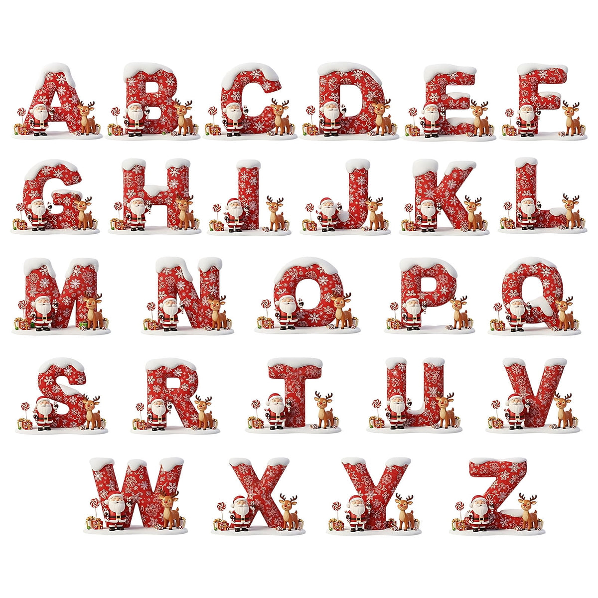 Nativity Scene Letters Ornament, A to Z Alphabet Ornaments for Xmas Tree, Jesus Letters Initial 2D Acrylic Flat Hanging Decoration, The Birth of Jesus Design, Rear view-Christian Gifts for Family (M)