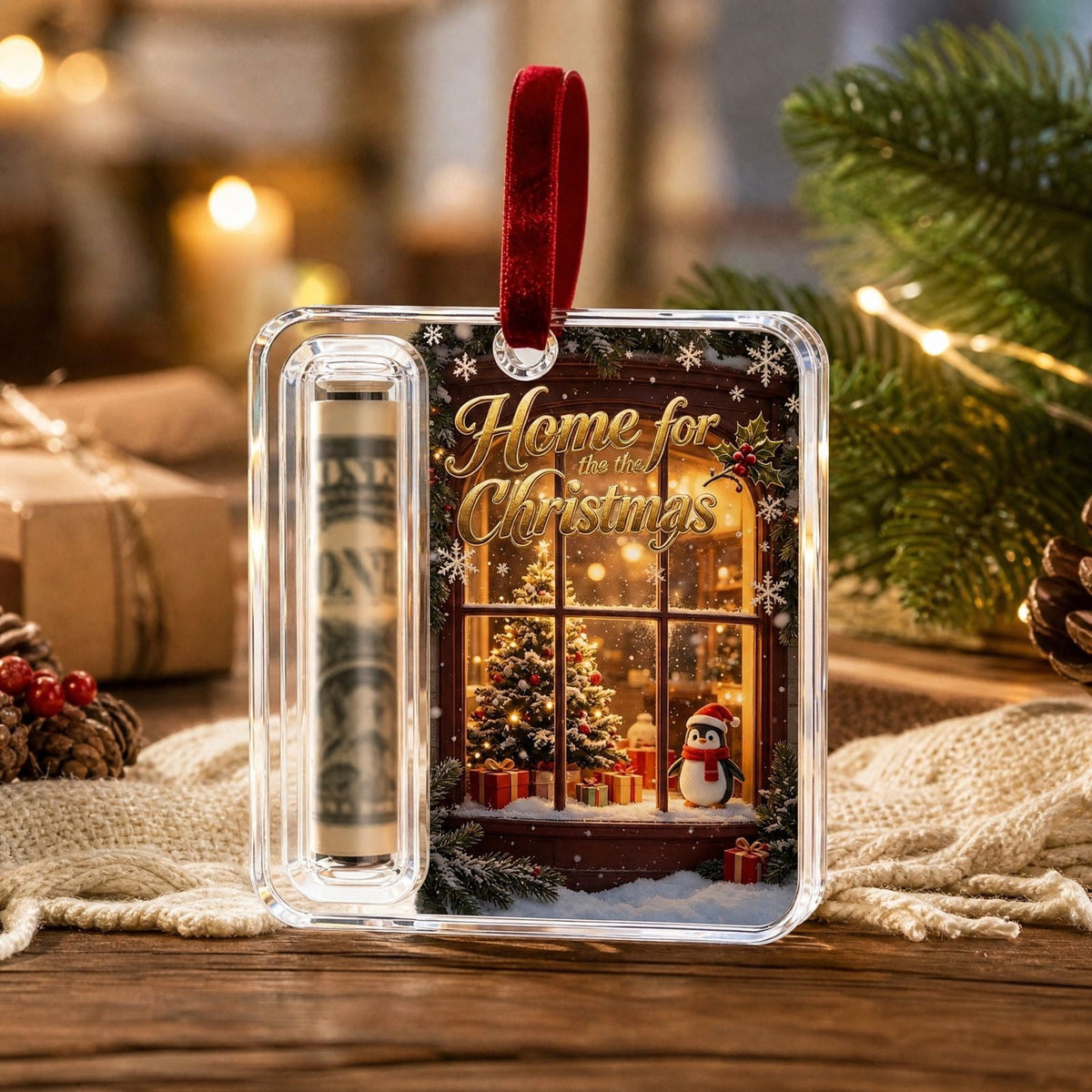 Clearance! Christmas Cash Gift Ornament, Christmas Money Holder for Cash, Christmas Decorations Gift (Merry Christmas)