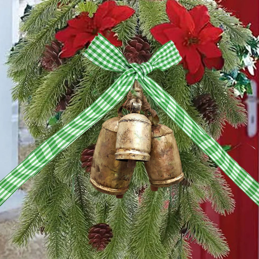 Clearance Christmas Decoration Christmas Decor Xmas Gifts Set Of 3 Christmas Bell Brass Cow Shabby Style Metal Hanging Giant Cow Bells Decor