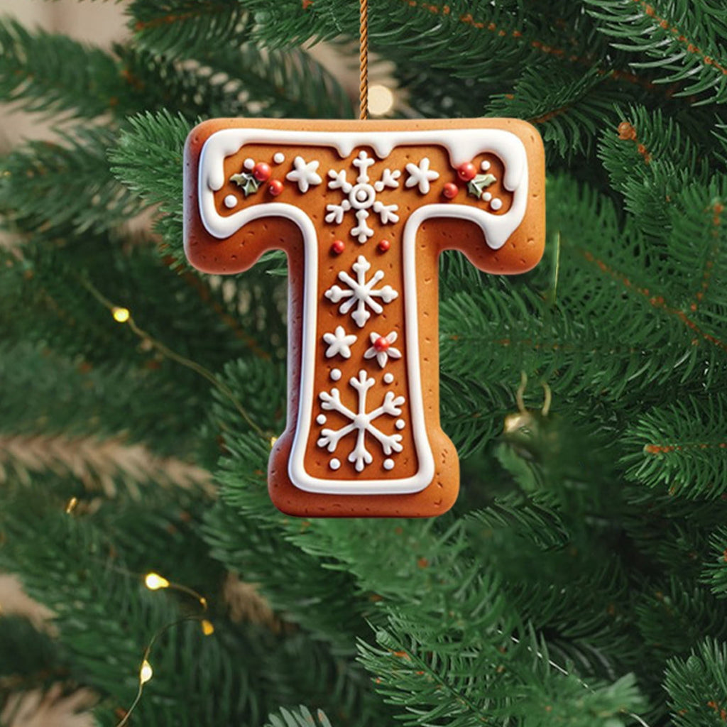 Nativity Scene Letters Ornament, A to Z Alphabet Ornaments for Xmas Tree, Jesus Letters Initial 2D Acrylic Flat Hanging Decoration, The Birth of Jesus Design, Rear view-Christian Gifts for Family (M)