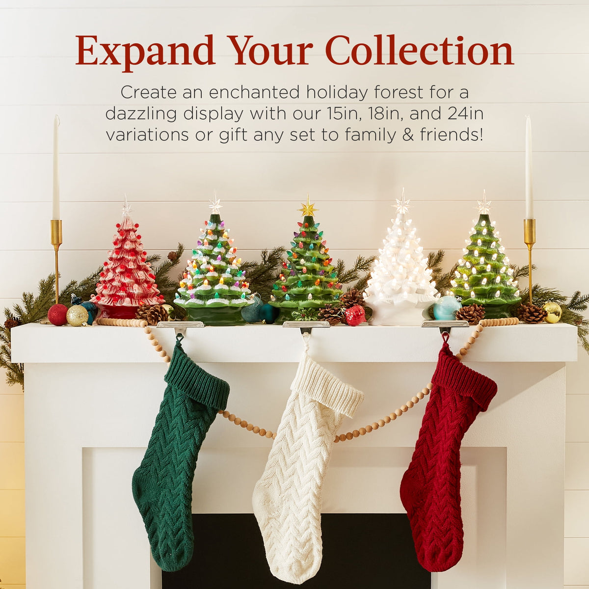 Best Choice Products Ceramic Christmas Tree, Pre-lit Hand-Painted Tabletop Holiday Tree - Green w/ Multicolored Lights