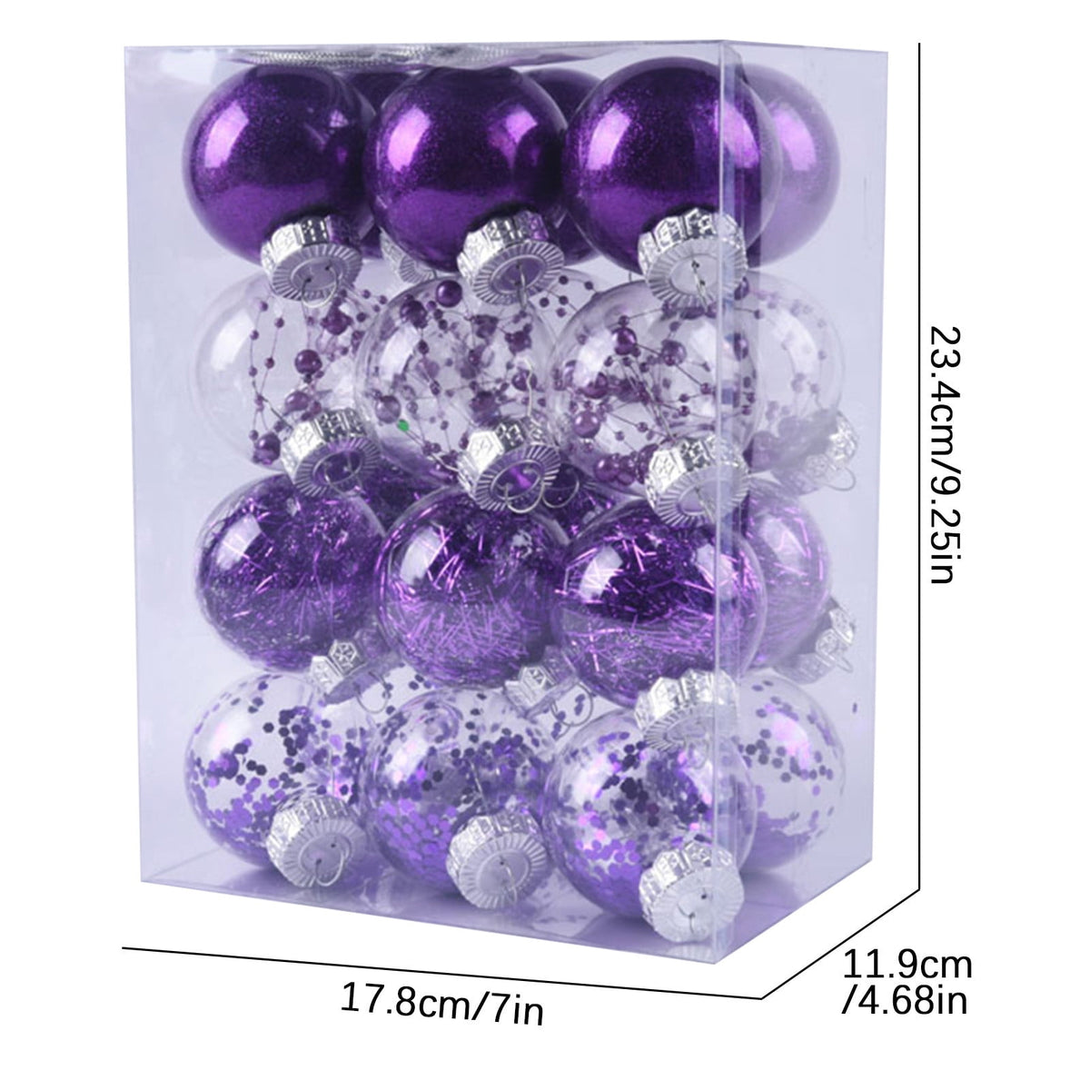 PEONAVET 24Pcs Christmas Balls Ornaments for Xmas Christmas Tree - Shatterproof Christmas Tree Decorations Hanging Ball for Holiday Wedding Party Decoration (Blue, 2.36"-6CM) Merry Christmas