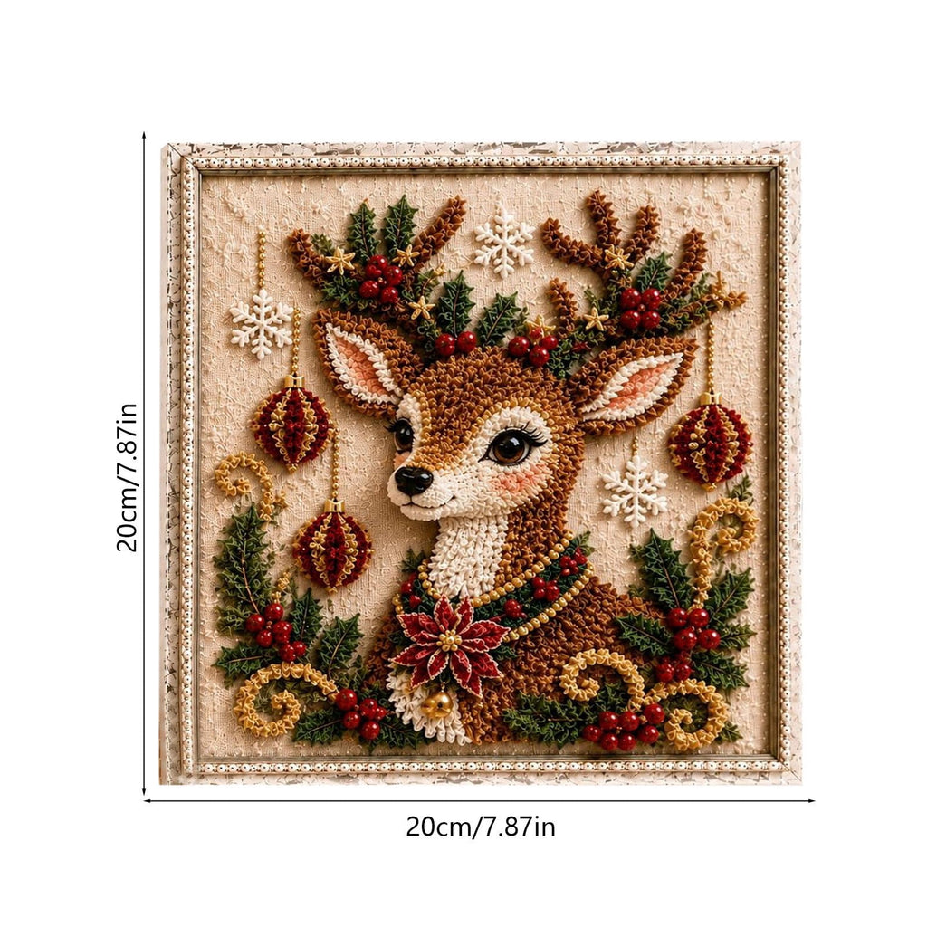 Clearance 3D Christmas Wreath Fabric Poke Art Kit, Jesus Poke Art Kits for Adults, Christmas Wreaths Ornament Making Kit for Front Door
