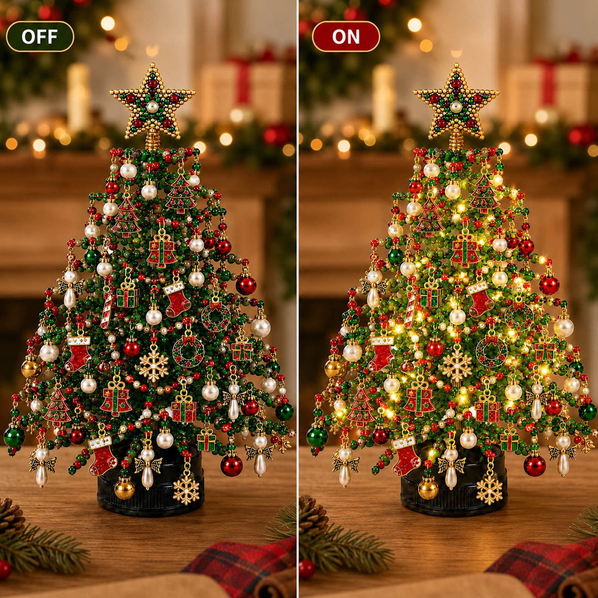 DIY Beaded Christmas Tree Craft Kit Christmas Decorations, 3D Candy Beaded Christmas Tree Craft Kit Christmas Decor, Christmas Crafts for Adults