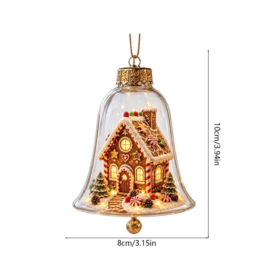 Mivyn Glowing Christmas Story Ornament, 4"Light-Up Mini Holiday Scene with Warm LED Light, Festive Keepsake Gift for Home Christmas Party Decoration,1PCS,