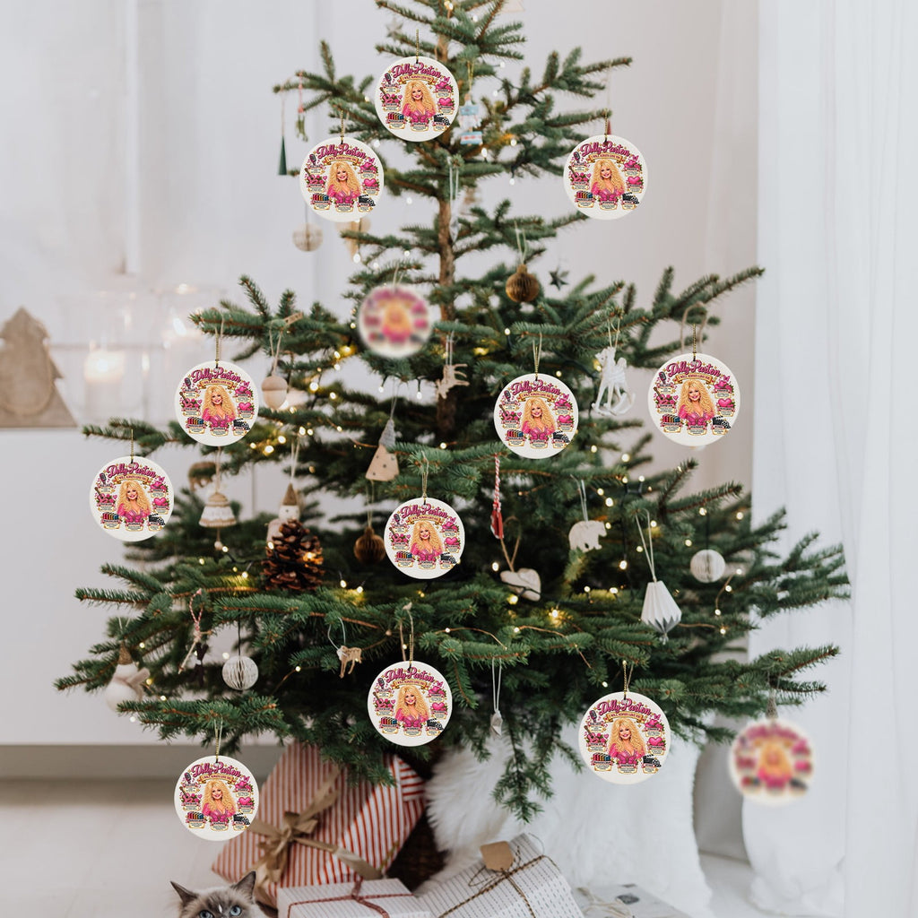 Dolly Memorial Acrylic Christmas Ornament Themed Christmas Ornament for Tree Car Office Home Dolly Themed Xmas Hanging Decor Country Music Holiday Decoration Gift