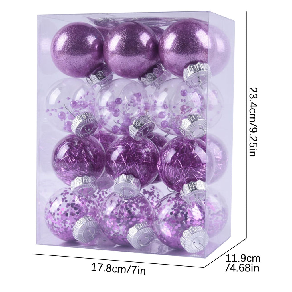 PEONAVET 24Pcs Christmas Balls Ornaments for Xmas Christmas Tree - Shatterproof Christmas Tree Decorations Hanging Ball for Holiday Wedding Party Decoration (Blue, 2.36"-6CM) Merry Christmas