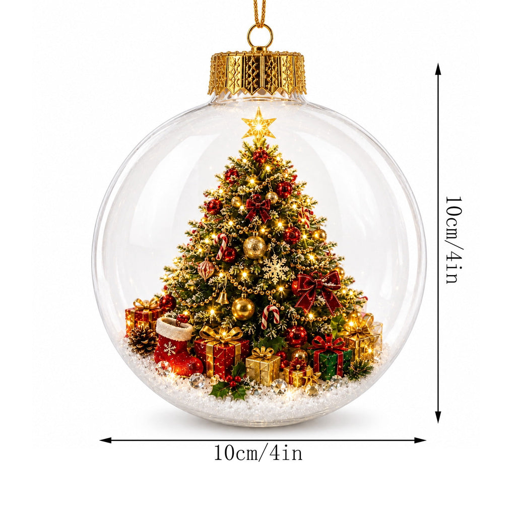 Mivyn Glowing Christmas Story Ornament, 4"Light-Up Mini Holiday Scene with Warm LED Light, Festive Keepsake Gift for Home Christmas Party Decoration,1PCS,
