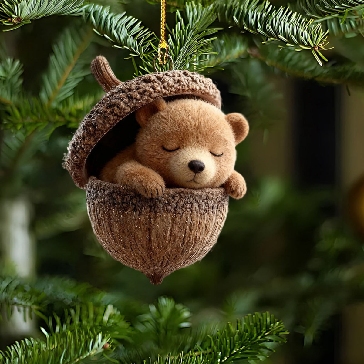 DAMAI Forest Animal Acorn Ornaments-2026 New Cozy Forest Christmas Ornaments, Cozy Forest Christmas Ornaments, Pine Cone Decoration Woodland Christmas Ornaments for Party Home Decor