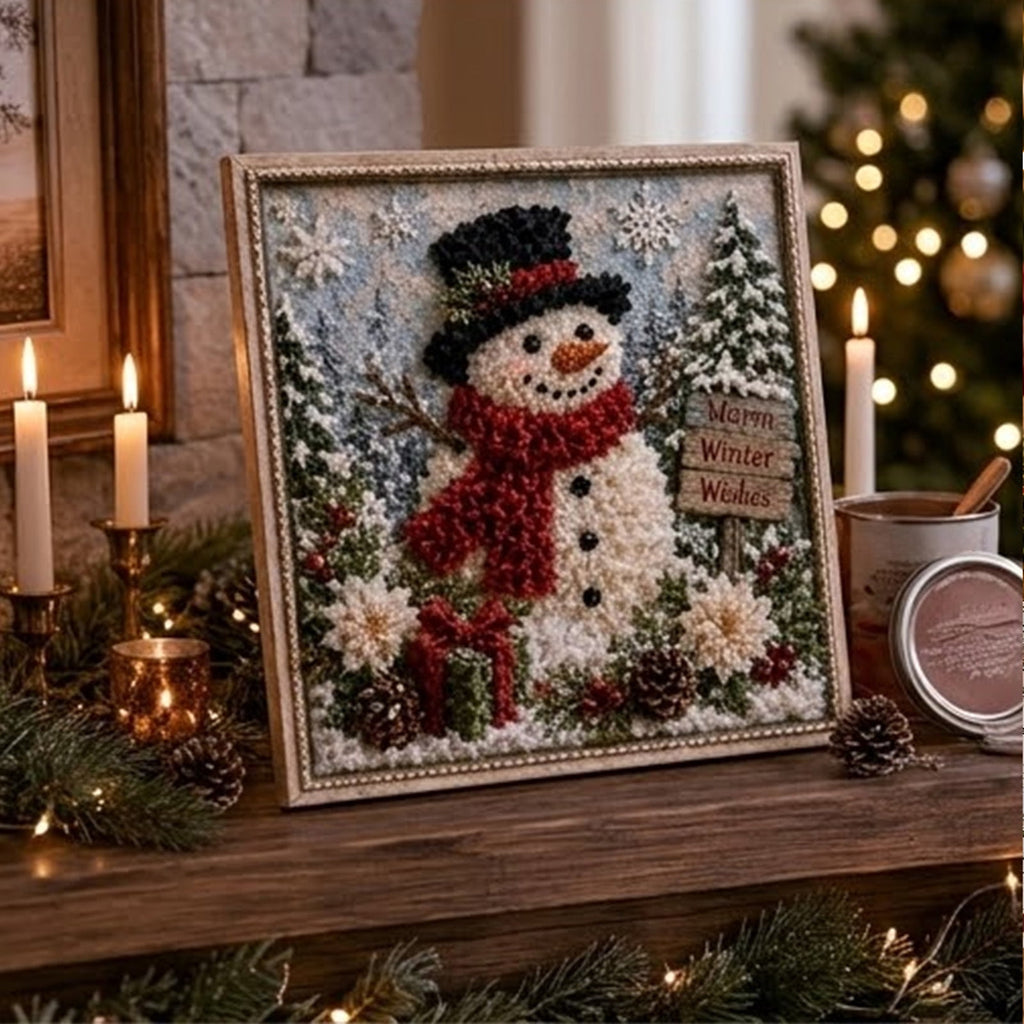 Clearance 3D Christmas Wreath Fabric Poke Art Kit, Jesus Poke Art Kits for Adults, Christmas Wreaths Ornament Making Kit for Front Door