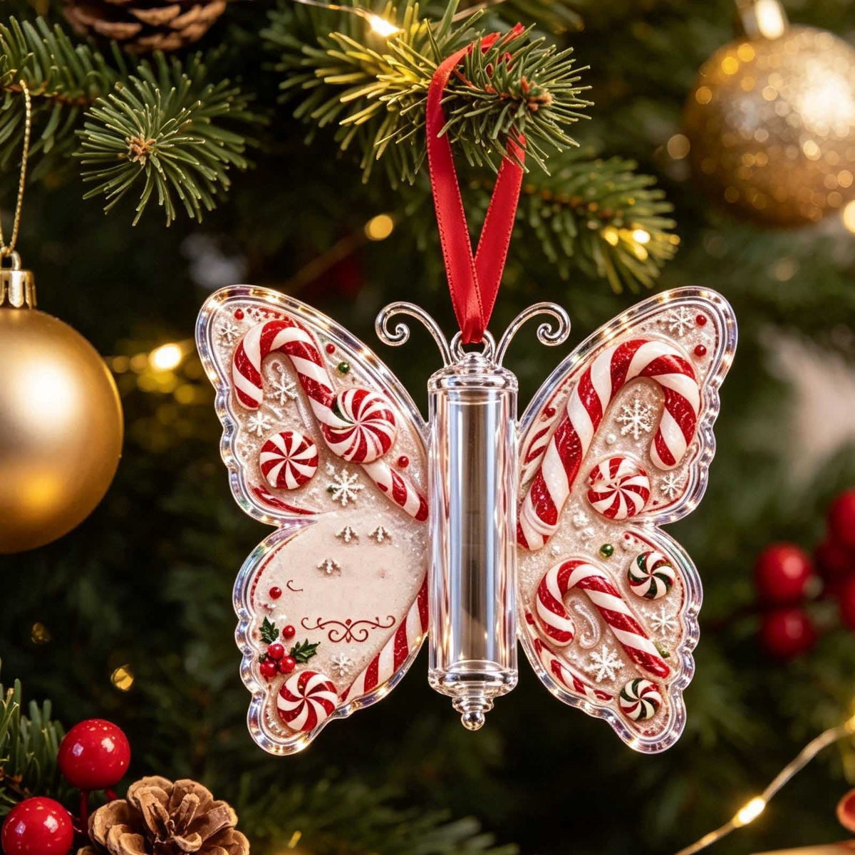Christmas Cash Gift Stocking Shaped Ornament, Crystal-Clear Cash Holder Ornament with Xmas Stocking Design, Hanging Money Keepsake for Christmas Tree Wreath Garland, Surprise for Family Friends (F)