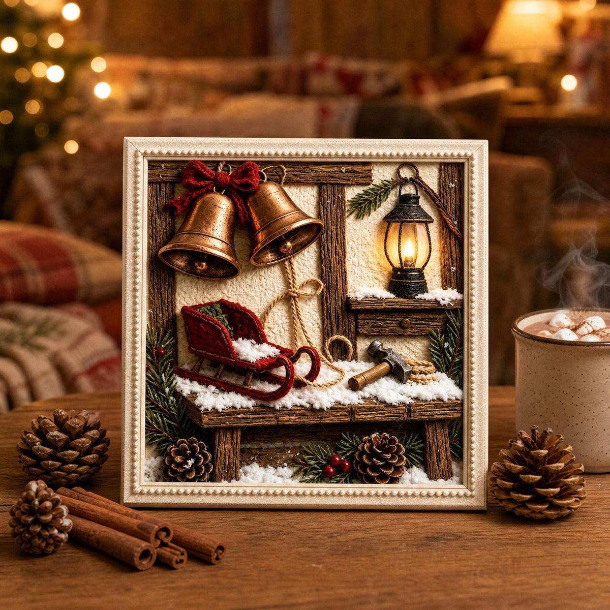 Clearance 3D Christmas Wreath Fabric Poke Art Kit, Jesus Poke Art Kits for Adults, Christmas Wreaths Ornament Making Kit for Front Door
