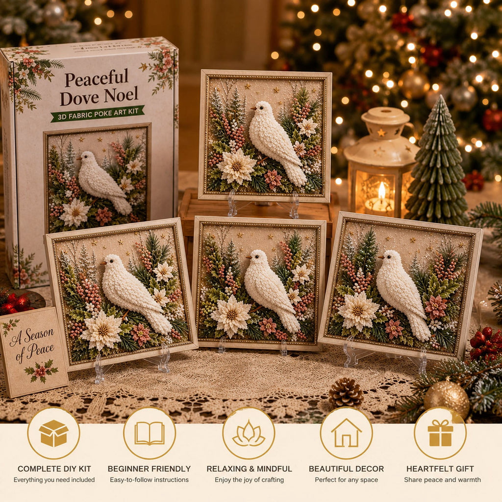 Clearance 3D Christmas Wreath Fabric Poke Art Kit, Jesus Poke Art Kits for Adults, Christmas Wreaths Ornament Making Kit for Front Door
