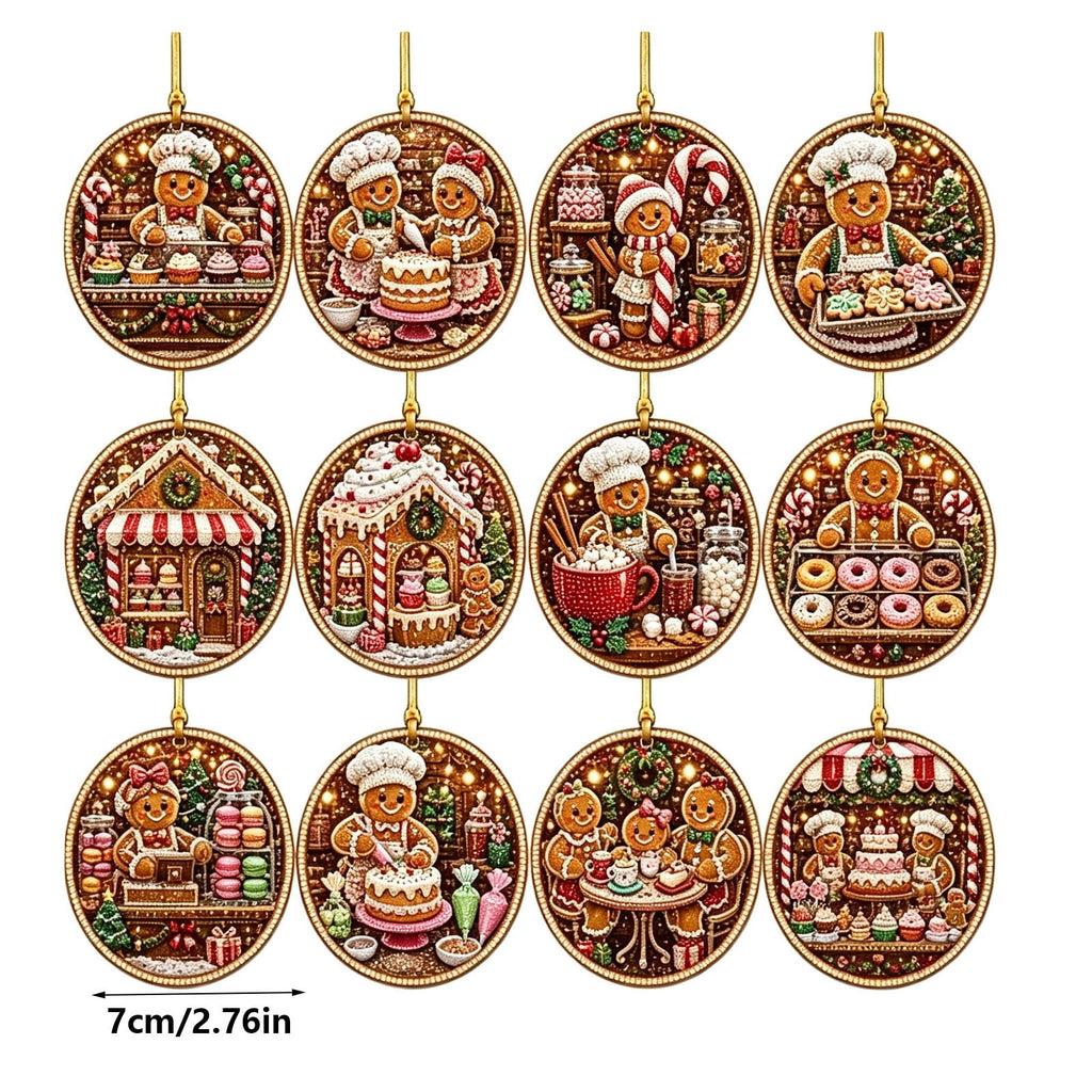 DIY Christmas Ornaments for Xmas Tree Hangings- Pearl Art Kits for Adults, Christmas Ornaments Set of 12, 2.76 Inch