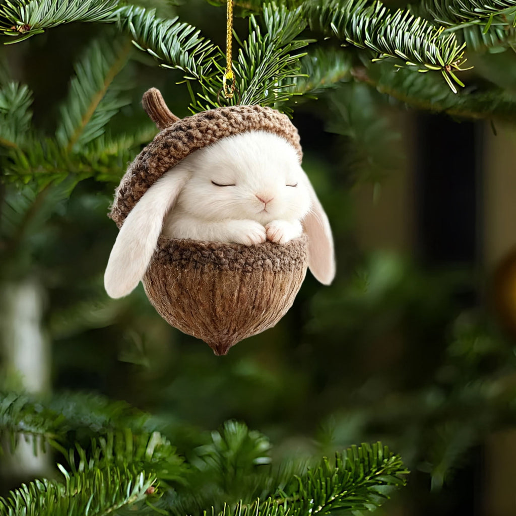 DAMAI Forest Animal Acorn Ornaments-2026 New Cozy Forest Christmas Ornaments, Cozy Forest Christmas Ornaments, Pine Cone Decoration Woodland Christmas Ornaments for Party Home Decor