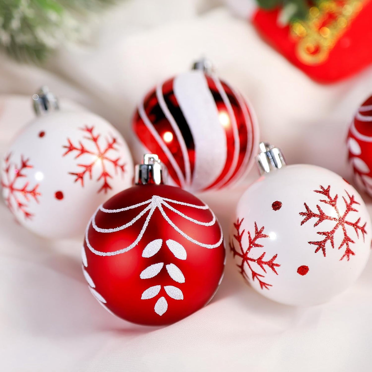 30ct Christmas Ball Ornaments, 2.36 in Shatterproof Xmas Tree Decorations, Plastic Baubles for Holiday, Party, Wedding, or Home Decor, Red & Gold