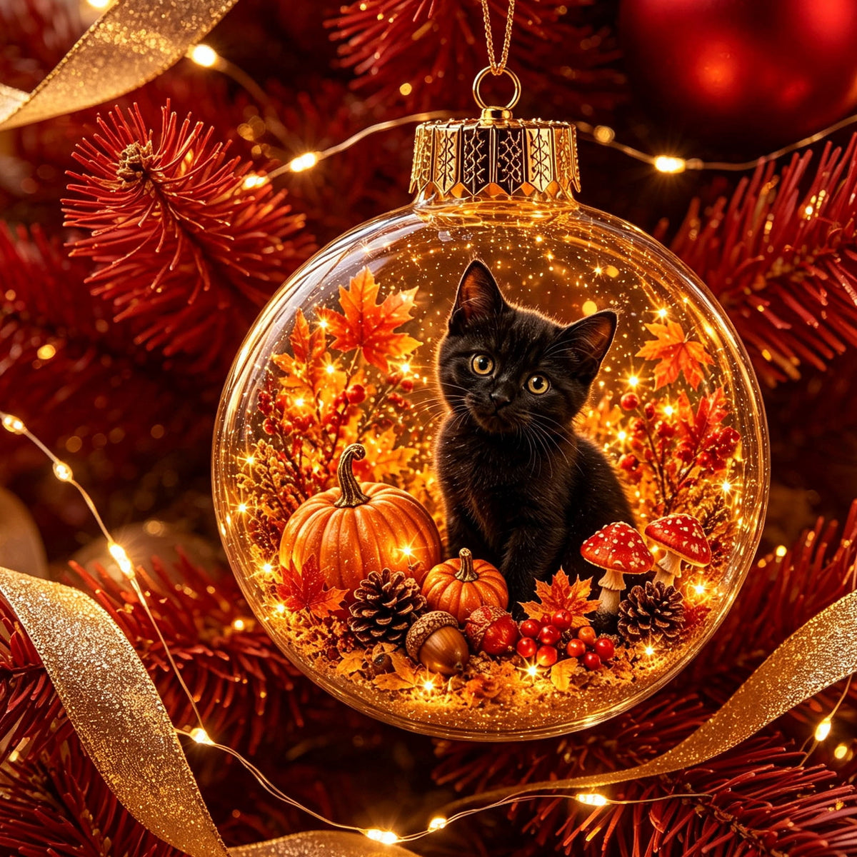 Mivyn Glowing Christmas Story Ornament, 4"Light-Up Mini Holiday Scene with Warm LED Light, Festive Keepsake Gift for Home Christmas Party Decoration,1PCS,