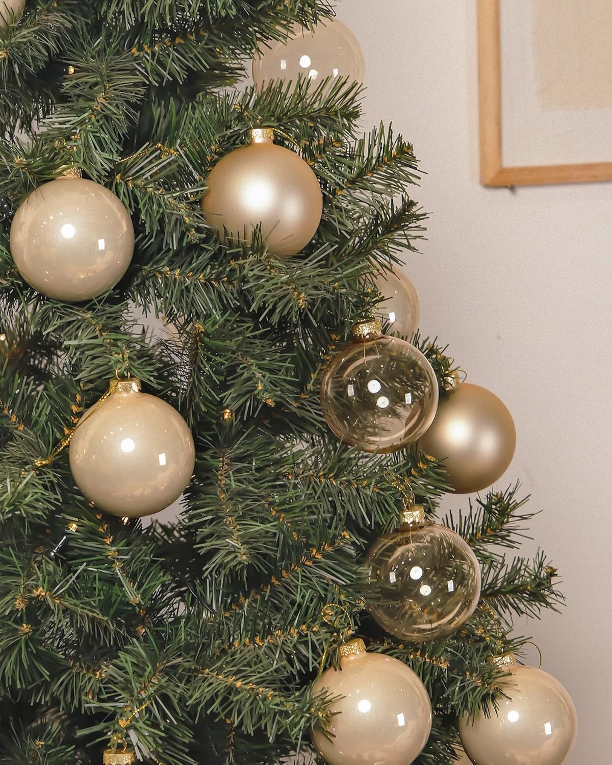 Glass Christmas Ornaments, Hanging Christmas Baubles for Xmas Tree Decoration, Wedding Party Gift