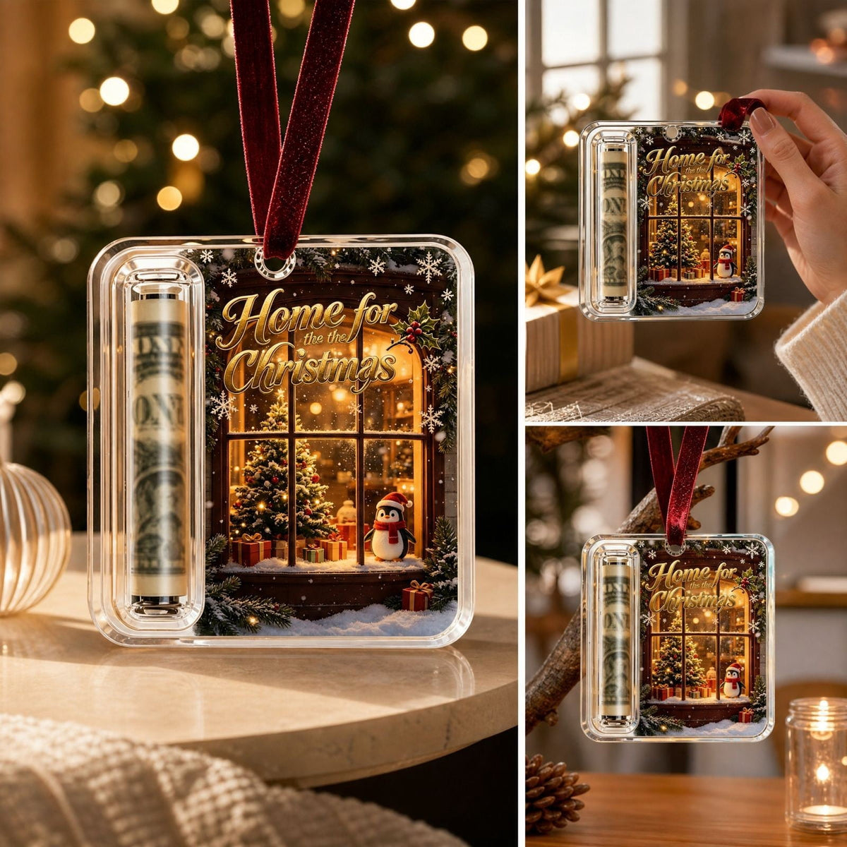 Clearance! Christmas Cash Gift Ornament, Christmas Money Holder for Cash, Christmas Decorations Gift (Merry Christmas)