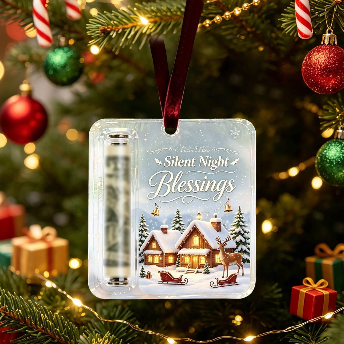 Clearance! Christmas Cash Gift Ornament, Christmas Money Holder for Cash, Christmas Decorations Gift (Merry Christmas)