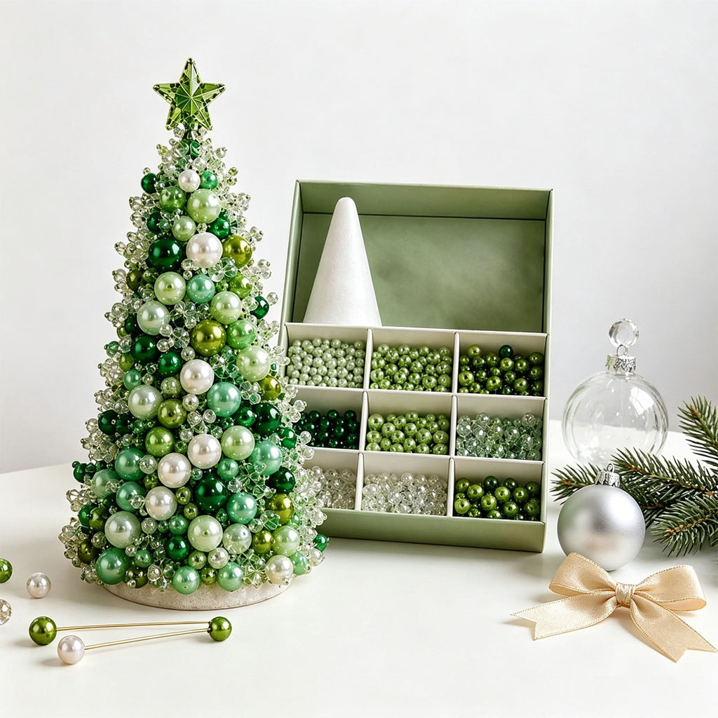 DIY Beaded Christmas Tree Craft Kit Christmas Decorations, 3D Candy Beaded Christmas Tree Craft Kit Christmas Decor, Christmas Crafts for Adults