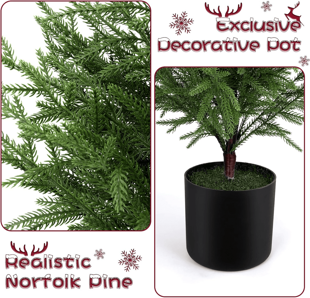 2FT Pre-Lit Artificial Christmas Tree, Lifelike Cypress Potted Xmas Tree with 100 Twinkle LED Lights for Family Fun Indoor Holiday Decor for Indoor