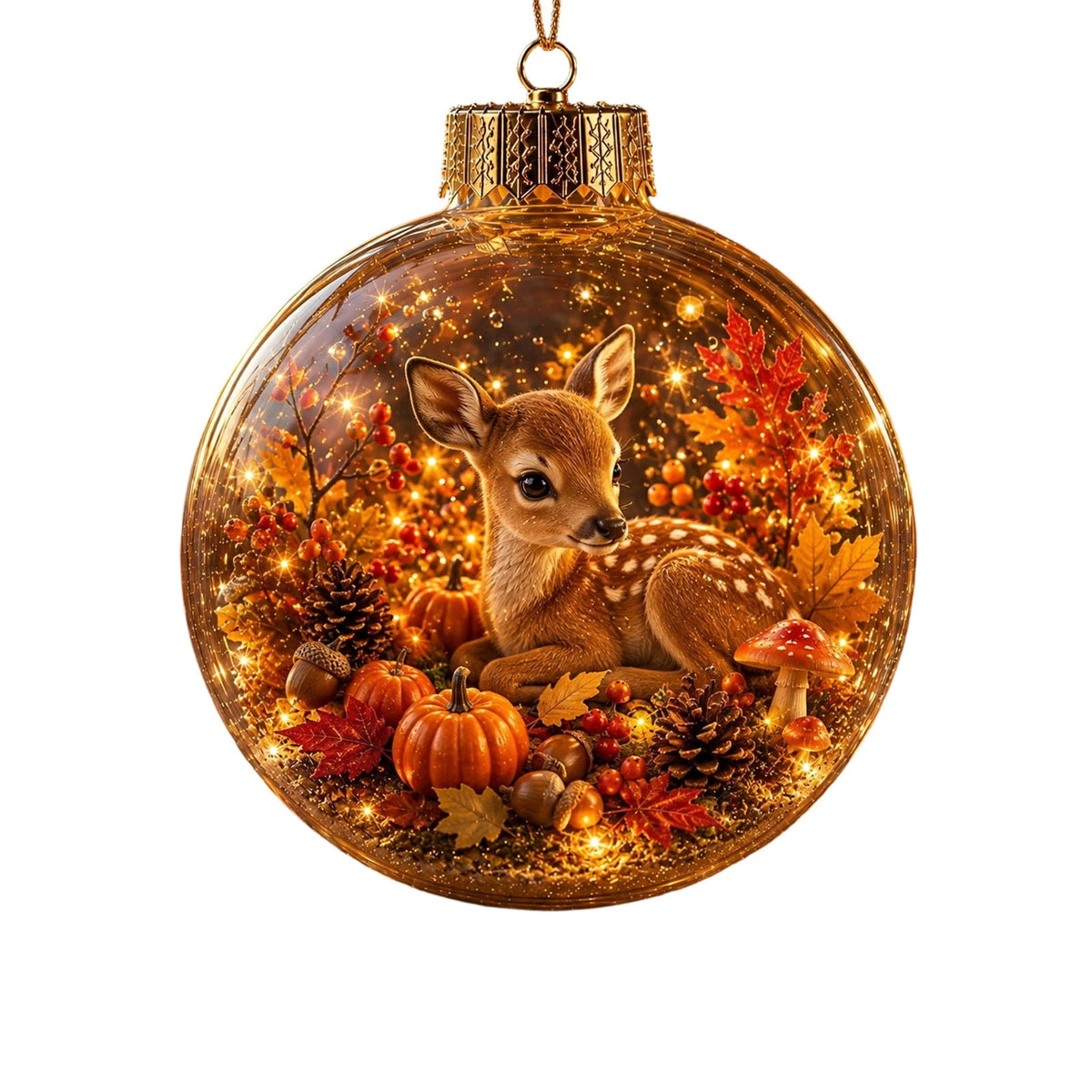 Mivyn Glowing Christmas Story Ornament, 4"Light-Up Mini Holiday Scene with Warm LED Light, Festive Keepsake Gift for Home Christmas Party Decoration,1PCS,