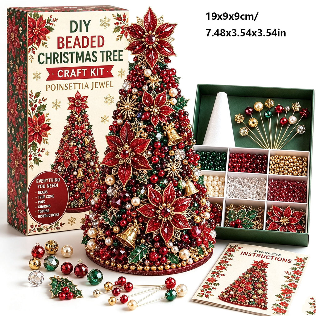 DIY Beaded Christmas Tree Craft Kit Christmas Decorations, 3D Candy Beaded Christmas Tree Craft Kit Christmas Decor, Christmas Crafts for Adults