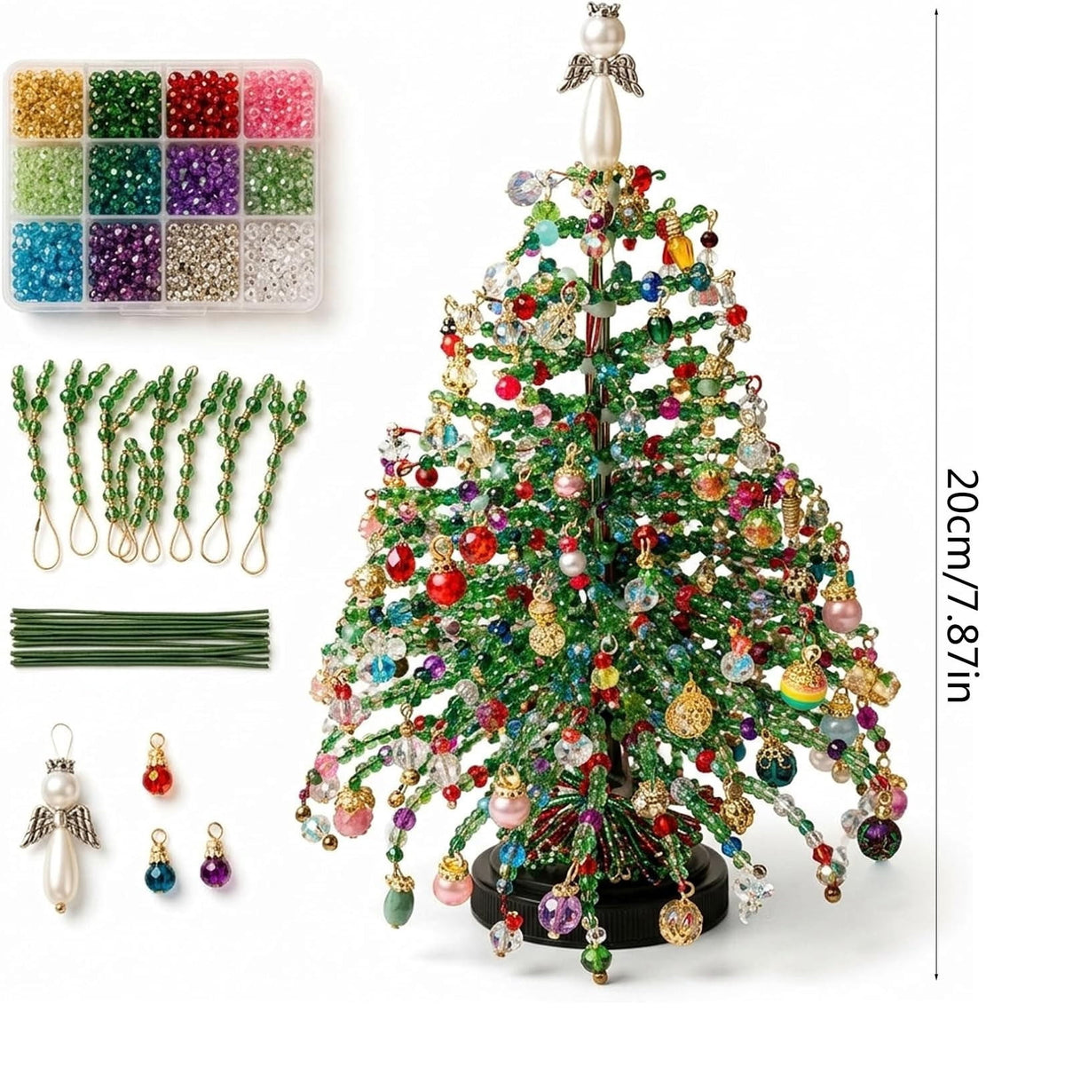DIY Beaded Christmas Tree Craft Kit Christmas Decorations, 3D Candy Beaded Christmas Tree Craft Kit Christmas Decor, Christmas Crafts for Adults