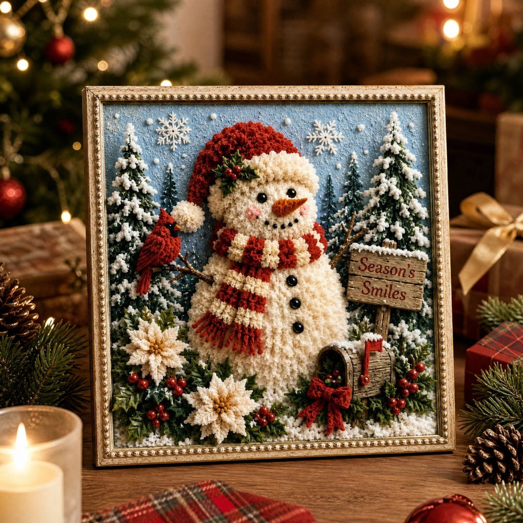 Clearance 3D Christmas Wreath Fabric Poke Art Kit, Jesus Poke Art Kits for Adults, Christmas Wreaths Ornament Making Kit for Front Door