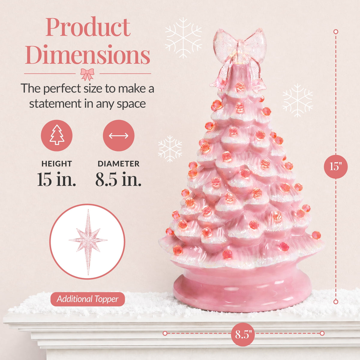 Best Choice Products Ceramic Christmas Tree, Pre-lit Hand-Painted Tabletop Holiday Tree - Green w/ Multicolored Lights