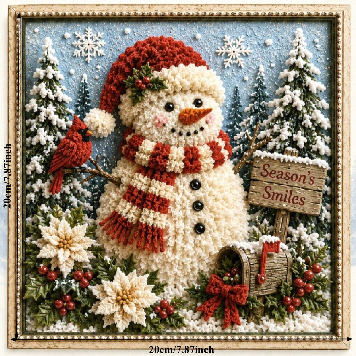 Clearance 3D Christmas Wreath Fabric Poke Art Kit, Jesus Poke Art Kits for Adults, Christmas Wreaths Ornament Making Kit for Front Door