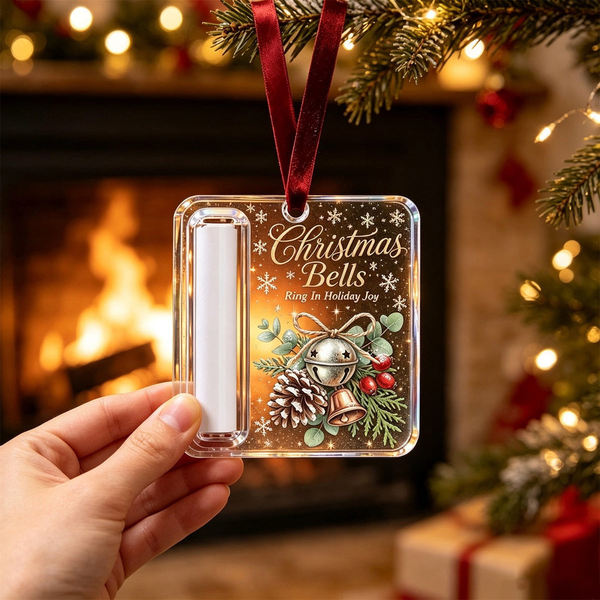 Christmas Cash Gift Stocking Shaped Ornament, Crystal-Clear Cash Holder Ornament with Xmas Stocking Design, Hanging Money Keepsake for Christmas Tree Wreath Garland, Surprise for Family Friends (F)