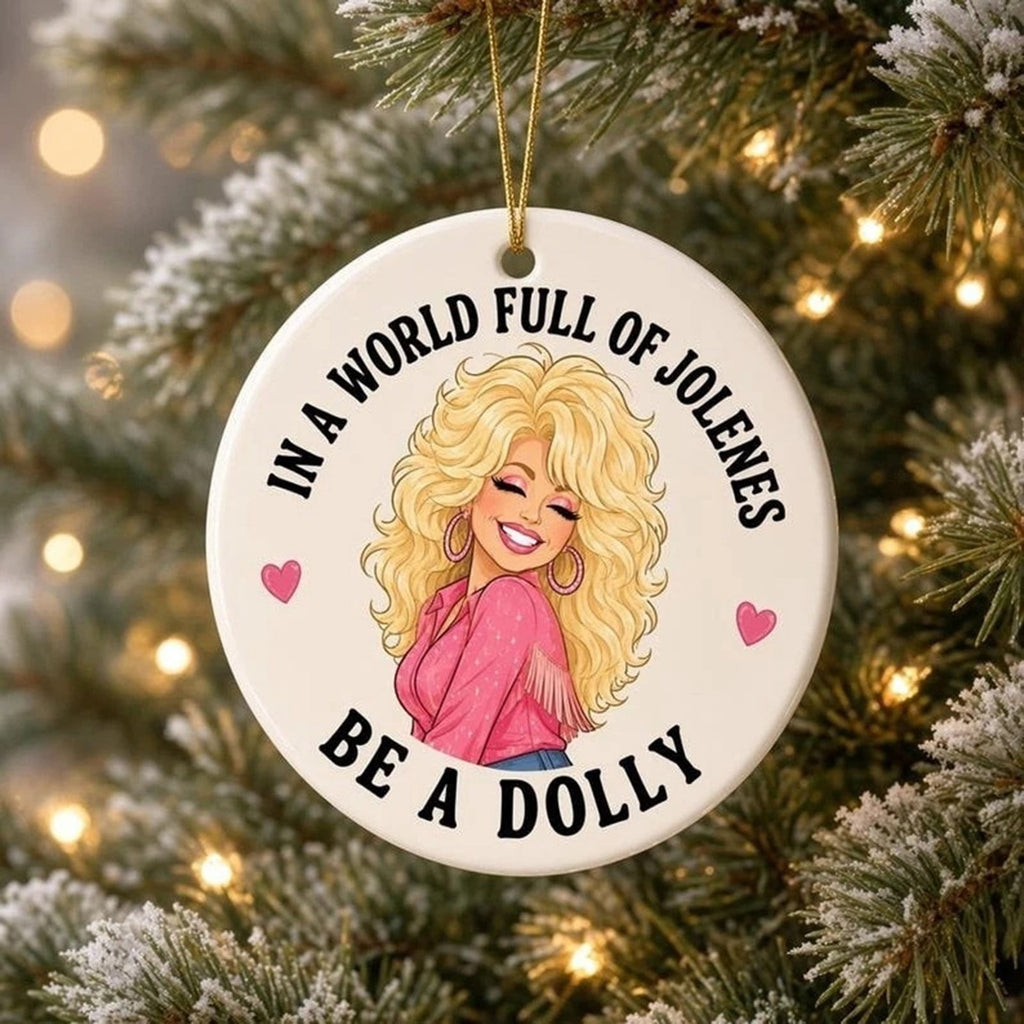 Dolly Memorial Acrylic Christmas Ornament Themed Christmas Ornament for Tree Car Office Home Dolly Themed Xmas Hanging Decor Country Music Holiday Decoration Gift