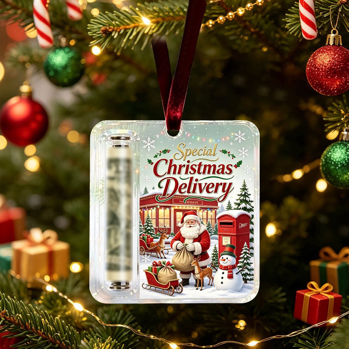 Clearance! Christmas Cash Gift Ornament, Christmas Money Holder for Cash, Christmas Decorations Gift (Merry Christmas)
