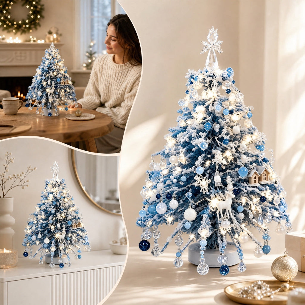 UALSRZL DIY Beaded Christmas Tree Kit, Christmas Decorations Handmade Beads Craft Set, Sparkling Crystal Xmas Ornaments for Table Decor Holiday Gifts