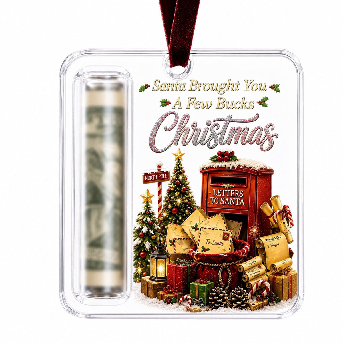 Clearance! Christmas Cash Gift Ornament, Christmas Money Holder for Cash, Christmas Decorations Gift (Merry Christmas)