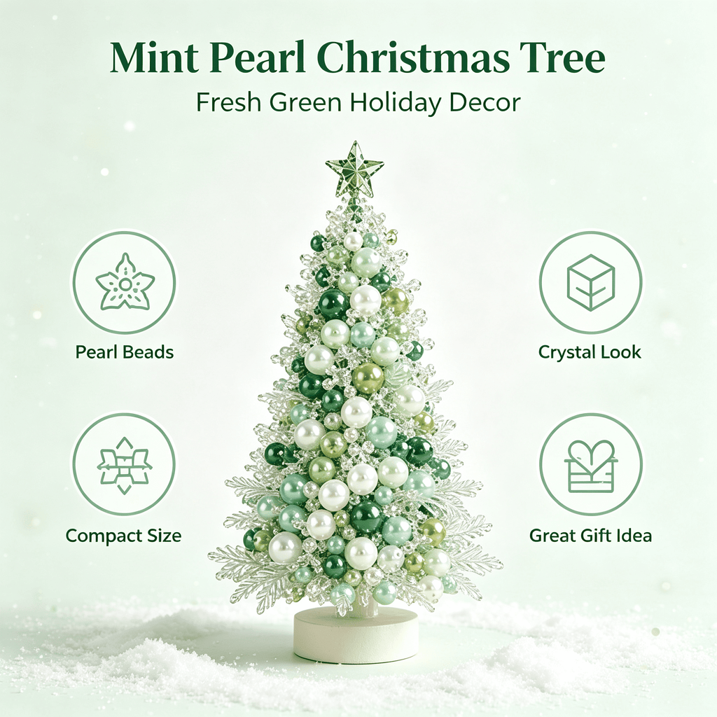 DIY Beaded Christmas Tree Kit, Christmas Decorations Handmade Beads Craft Set, Sparkling Crystal Xmas Ornaments for Tabletop Christmas Decor, Holiday Gifts for Adults by MPOISVA