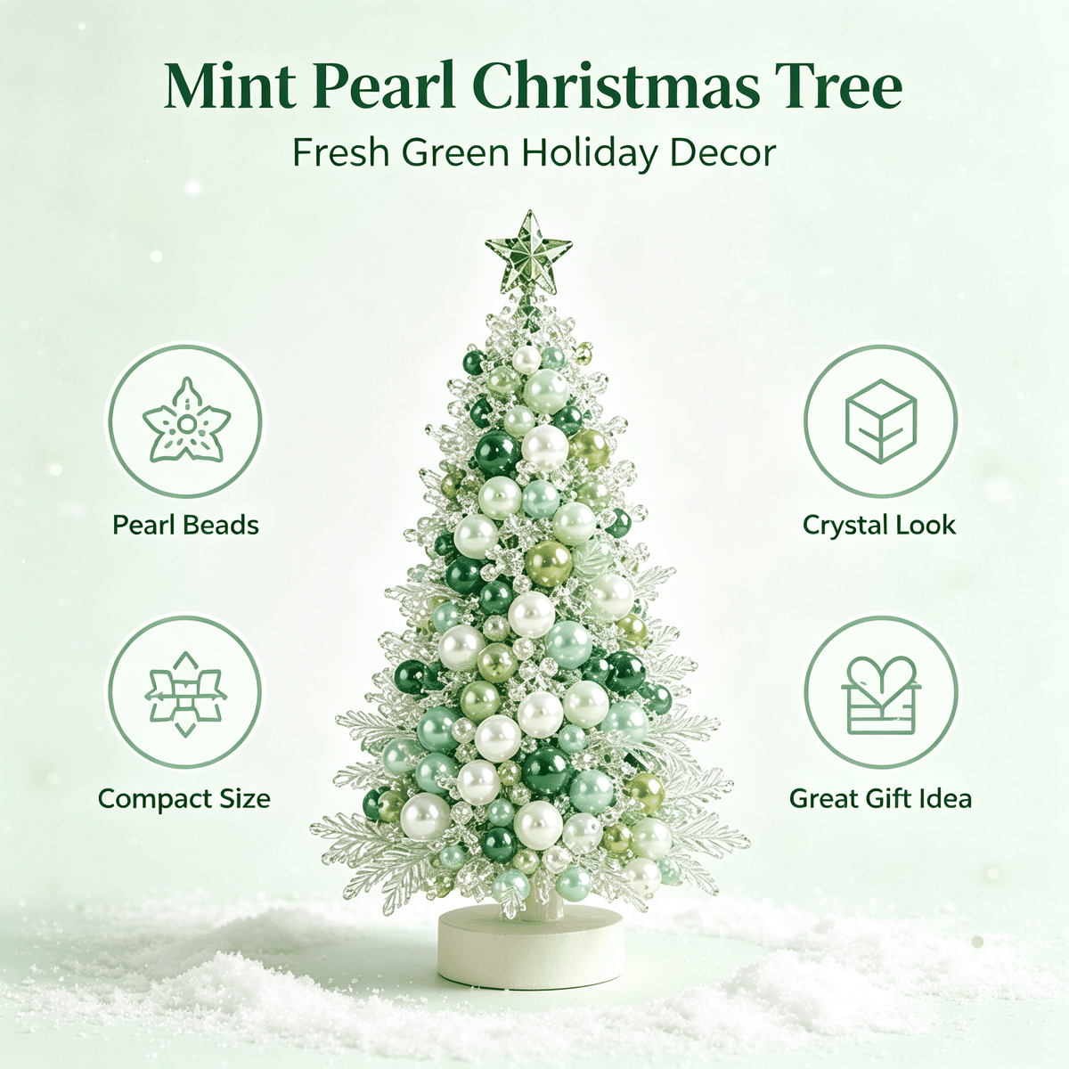 DIY Beaded Christmas Tree Kit, Christmas Decorations Handmade Beads Craft Set, Sparkling Crystal Xmas Ornaments for Tabletop Christmas Decor, Holiday Gifts for Adults by MPOISVA