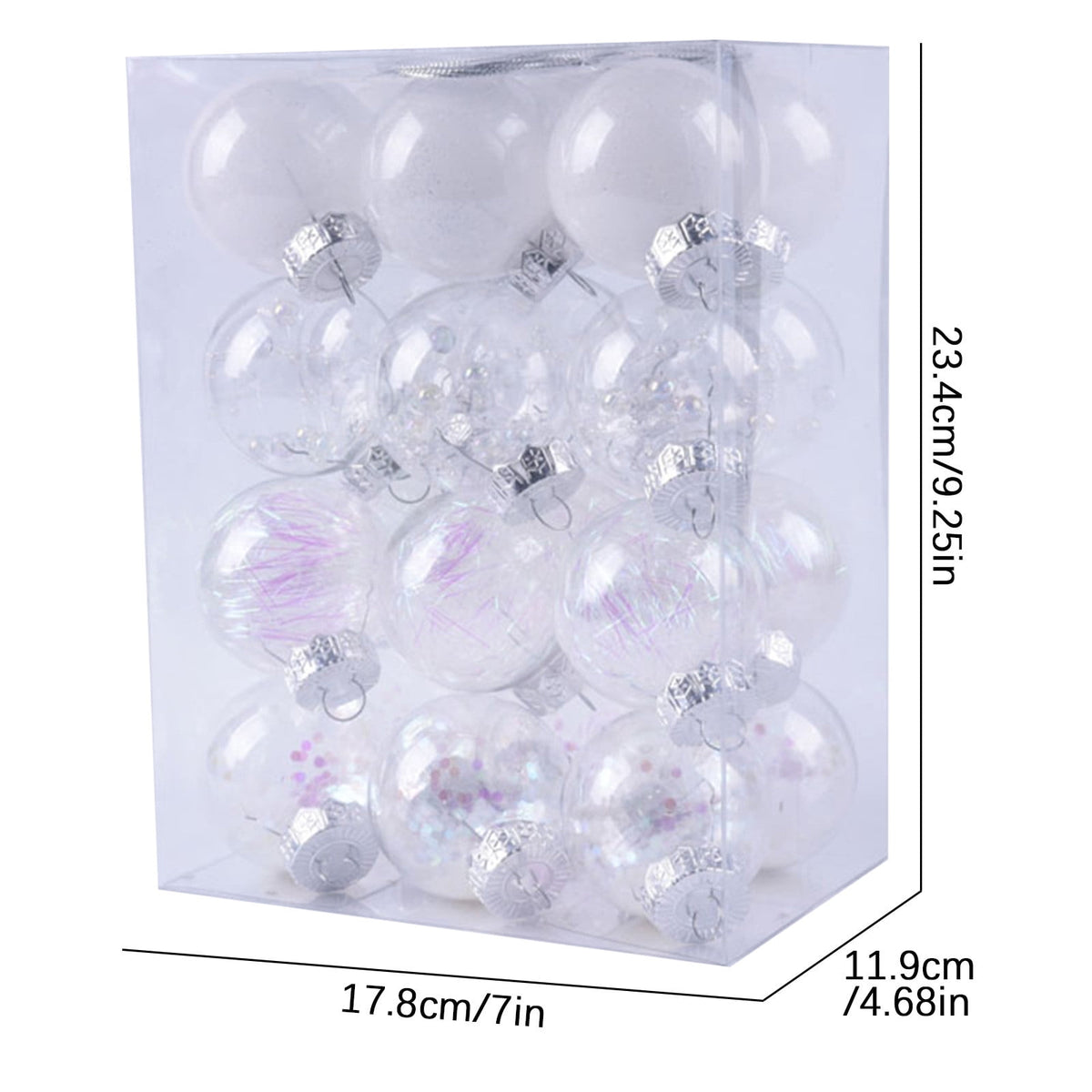 PEONAVET 24Pcs Christmas Balls Ornaments for Xmas Christmas Tree - Shatterproof Christmas Tree Decorations Hanging Ball for Holiday Wedding Party Decoration (Blue, 2.36"-6CM) Merry Christmas