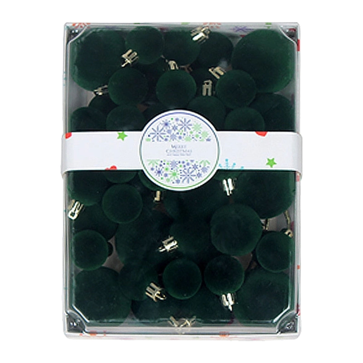 Christmas Ball Ornaments 42 Piece Flocked Gold Tan Velvet Assorted Box Set Tree Hanging Baubles