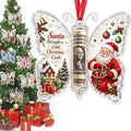 Christmas Cash Gift Butterfly Ornament, Holiday Money Holder Keepsake,Butterfly Christmas Money Gift Ornament, Acrylic Money Holder Christmas Tree Hanging, Rolled Bill Cash Gift Holder, for Xmas