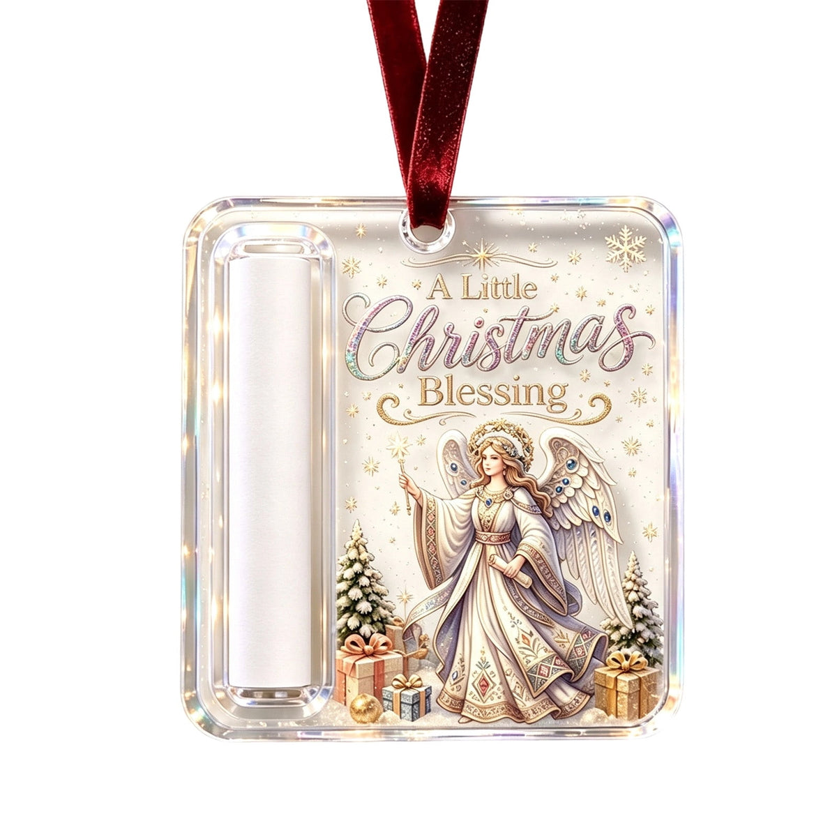 Christmas Cash Gift Stocking Shaped Ornament, Crystal-Clear Cash Holder Ornament with Xmas Stocking Design, Hanging Money Keepsake for Christmas Tree Wreath Garland, Surprise for Family Friends (F)