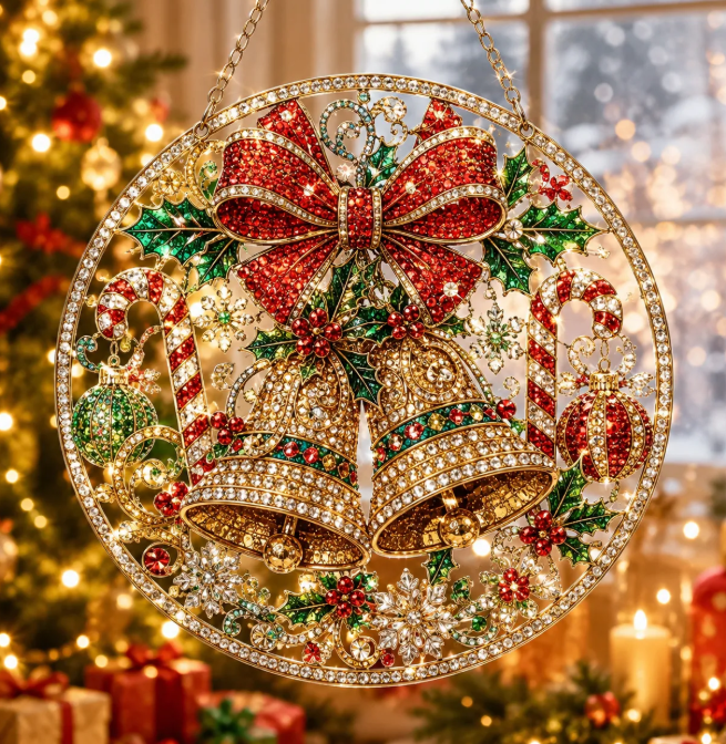 Christmas in July DIY Diamond Art Hanging Ornament – Handmade Sparkling Christmas Keepsake Quiet Leisure Craft for Summer Rainy Afternoons