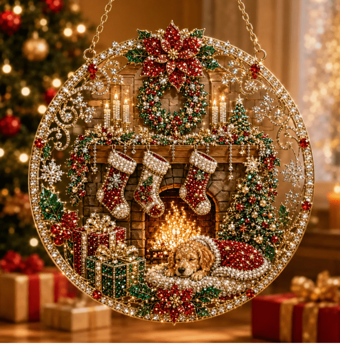 Christmas in July DIY Diamond Art Hanging Ornament – Handmade Sparkling Christmas Keepsake Quiet Leisure Craft for Summer Rainy Afternoons