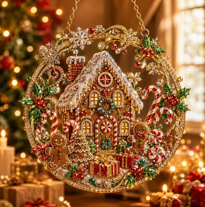 Christmas in July DIY Diamond Art Hanging Ornament – Handmade Sparkling Christmas Keepsake Quiet Leisure Craft for Summer Rainy Afternoons