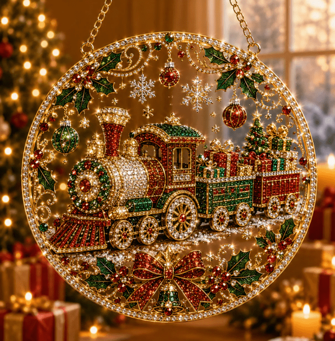 Christmas in July DIY Diamond Art Hanging Ornament – Handmade Sparkling Christmas Keepsake Quiet Leisure Craft for Summer Rainy Afternoons
