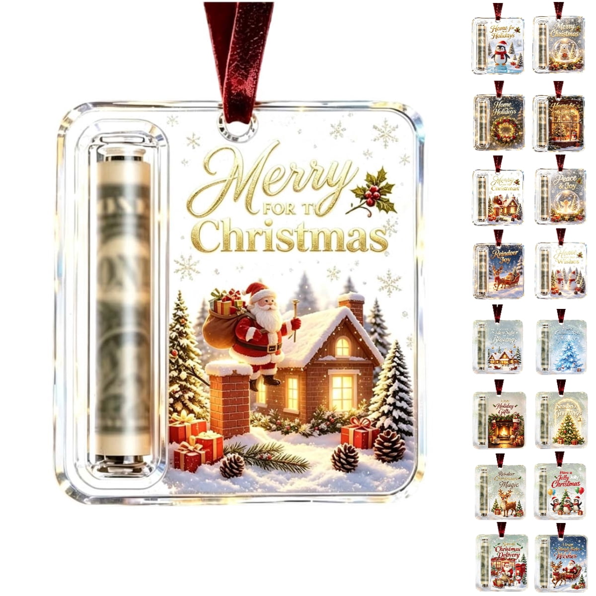 Clearance! Christmas Cash Gift Ornament, Christmas Money Holder for Cash, Christmas Decorations Gift (Merry Christmas)